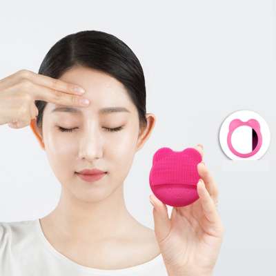 USB rechargeable Ultrasonic silicone facial cleansing brush with mirror