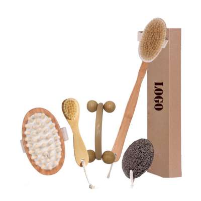 5 pieces face brush+body massager+Rubbing feet bath gift set organic