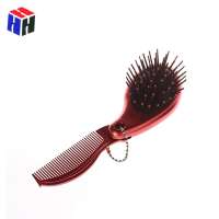 Promotion Small Size Plastic Foldable Small Comb Hair Brush With Mirror