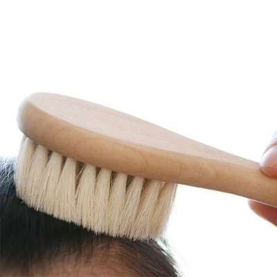 100% Nature wooden  baby cleaning brush goat hair baby brush