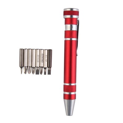 8 in1Aluminium alloy  pocket  pen screwdriver